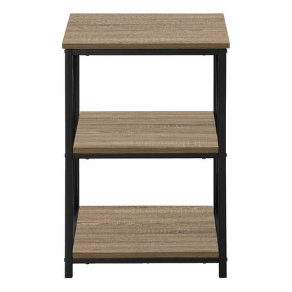 26" Rectangular Dark Taupe Black Metal Accent Table