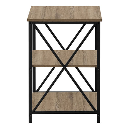 26" Rectangular Dark Taupe Black Metal Accent Table