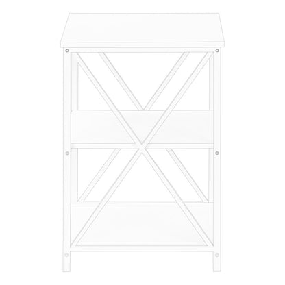 26" Rectangular White White Metal Accent Table