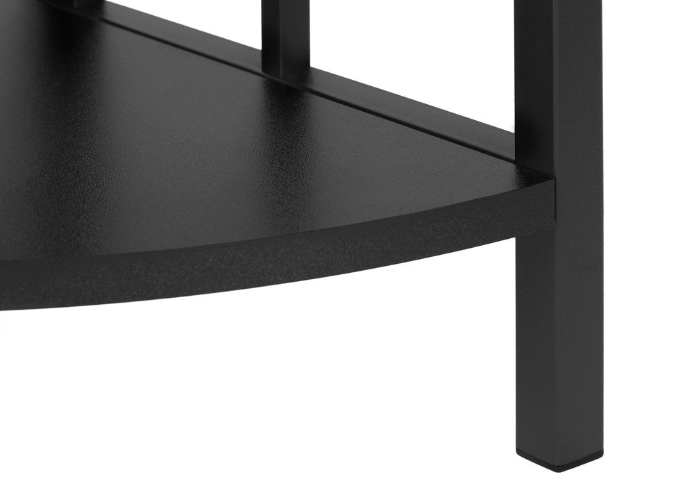 62" Black Metal Corner Bookcase