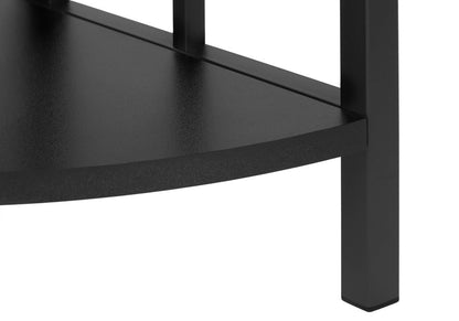 62" Black Metal Corner Bookcase