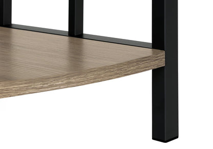 62" Dark Taupe Metal Corner Bookcase