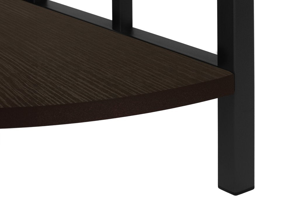 62" Espresso Metal Corner Bookcase