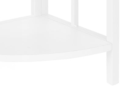 62" White Metal Corner Bookcase