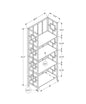 62" Espresso Metal Geometric Bookcase