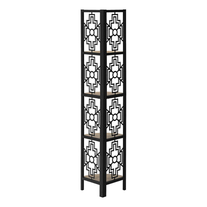 Taupe Metal Four Tier Corner Bookcase