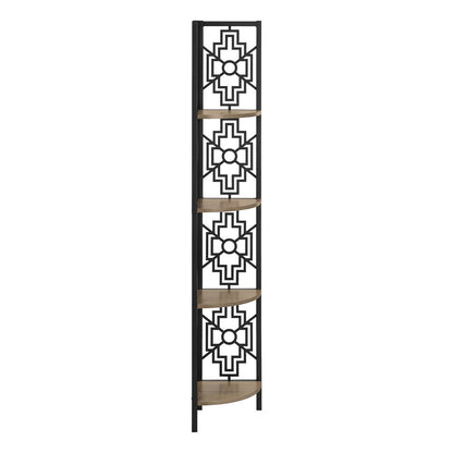 Taupe Metal Four Tier Corner Bookcase