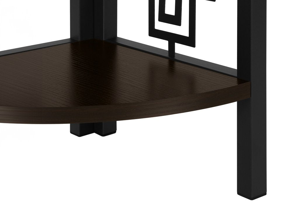 Espresso Metal Four Tier Corner Bookcase