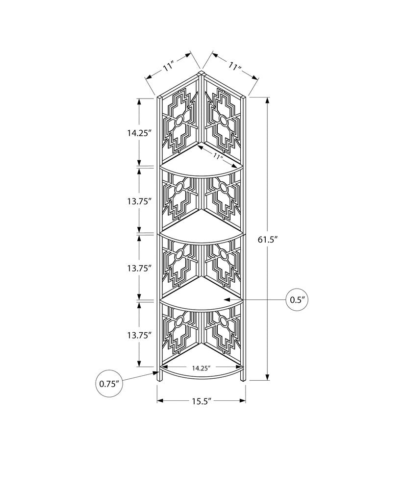 Espresso Metal Four Tier Corner Bookcase