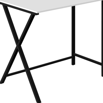 55" White and Black L Shape Computer Desk