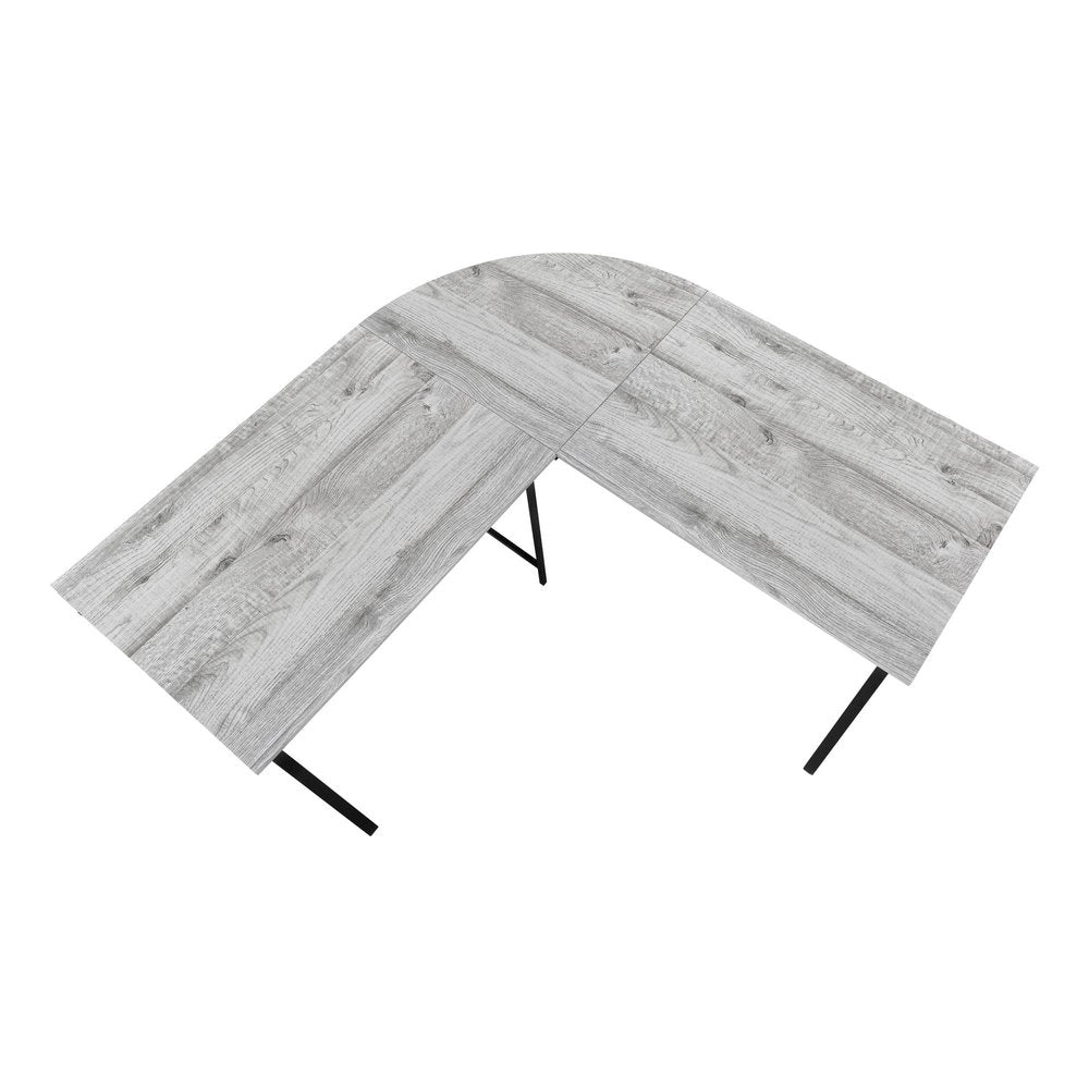 55" Gray and Black L Shape Computer Desk