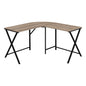 55" Taupe and Black L Shape Computer Desk