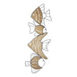 34" X 12" Natural and Black Fish Wood and Metal Hanging Dimensional Sculpture