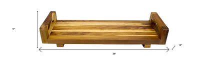 29" Natural Teak Bath Tray and Seat with Handles