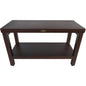 Rectangular Teak Shower Stool Or Bench With Shelf In Brown Finish
