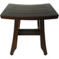 14" Brown Teak Shower Bench