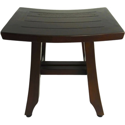 14" Brown Teak Shower Bench