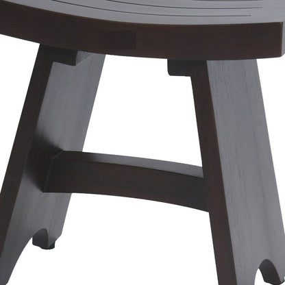 18" Dark Brown Teak Rectangular Shower Bench