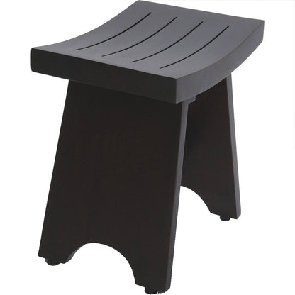 18" Dark Brown Teak Rectangular Shower Bench