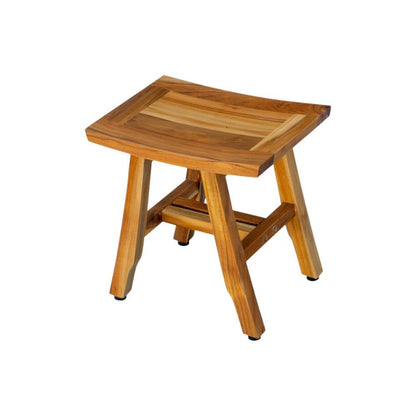 14" Natural Teak Curvilinear Shower Bench