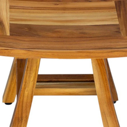 14" Natural Teak Curvilinear Shower Bench