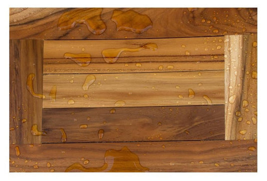 14" Natural Teak Curvilinear Shower Bench