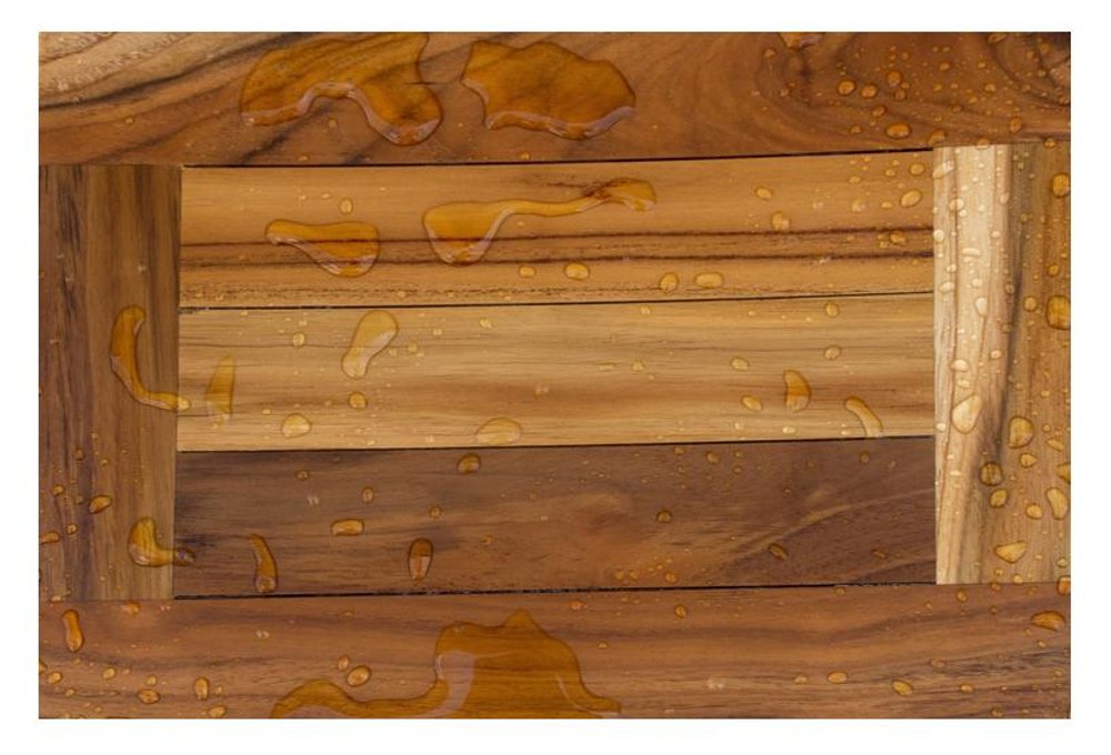 14" Natural Teak Curvilinear Shower Bench