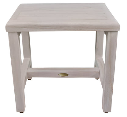 18" Gray Teak Rectangular Shower Bench