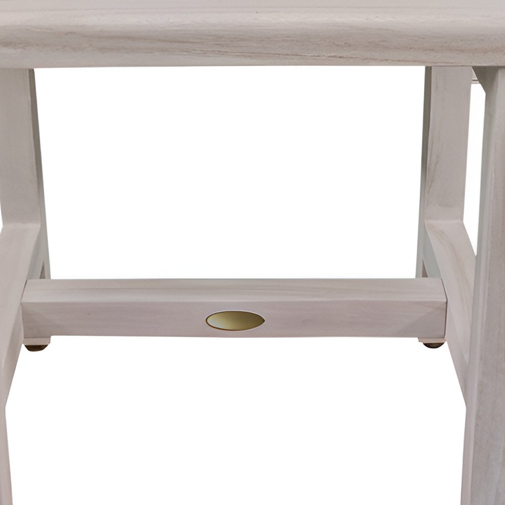 18" Gray Teak Rectangular Shower Bench