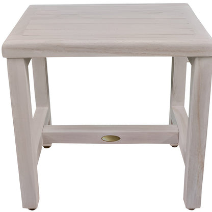 18" Gray Teak Rectangular Shower Bench