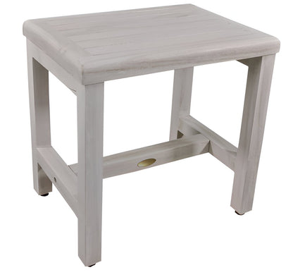 18" Gray Teak Rectangular Shower Bench