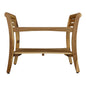 Rectangular Teak Shower Bench With Shelf And Handles In Naturalfinish