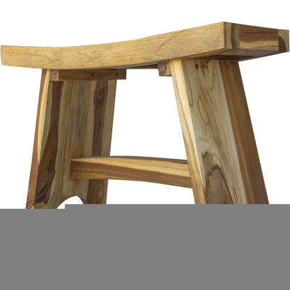 Contemporary Teak Outdoor Bench In Natural Finish