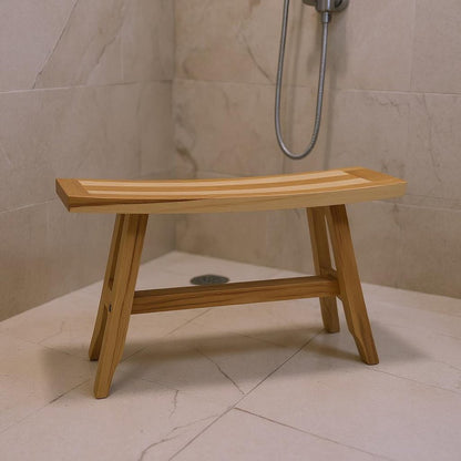 28" Natural Teak Rectangular Shower Bench