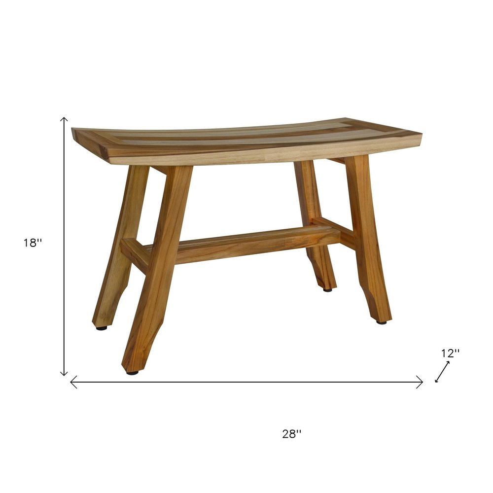 28" Natural Teak Rectangular Shower Bench