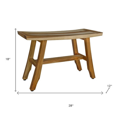 28" Natural Teak Rectangular Shower Bench