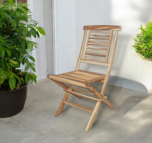 23" Natural Solid Wood Outdoor Dining Chair