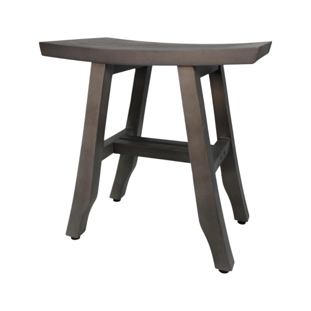 18" Antiqued Gray Teak Rectangular Shower Bench