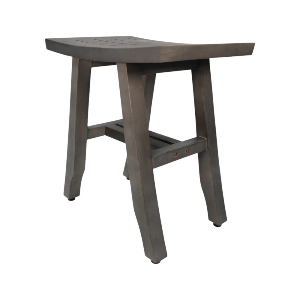 18" Antiqued Gray Teak Rectangular Shower Bench