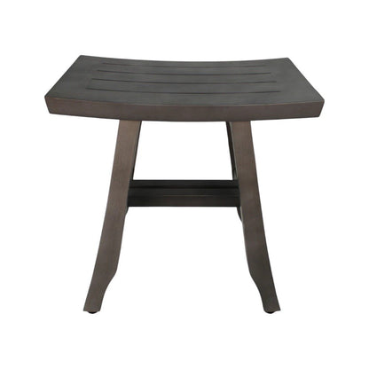 18" Antiqued Gray Teak Rectangular Shower Bench