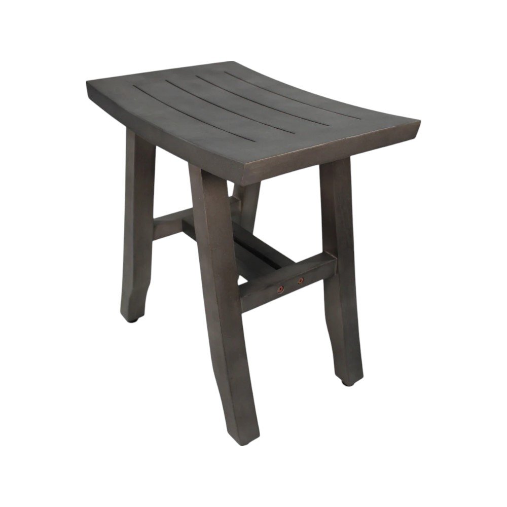 18" Antiqued Gray Teak Rectangular Shower Bench