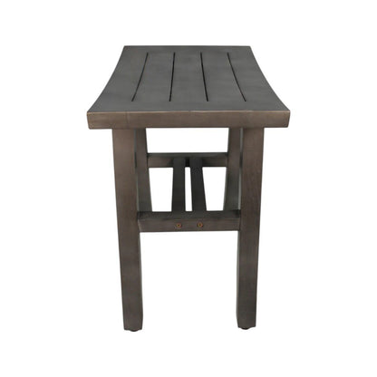 18" Antiqued Gray Teak Rectangular Shower Bench