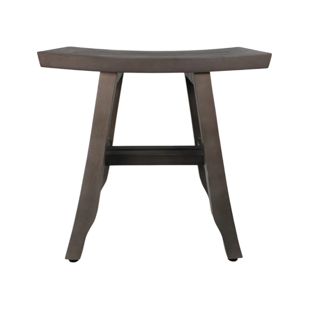 18" Antiqued Gray Teak Rectangular Shower Bench