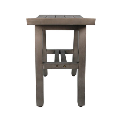18" Antiqued Gray Teak Rectangular Shower Bench