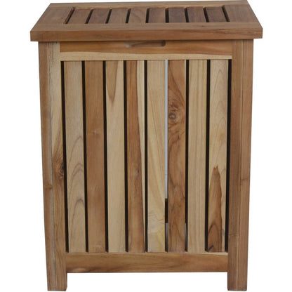 20" Natural Solid Wood Hamper Storage Box