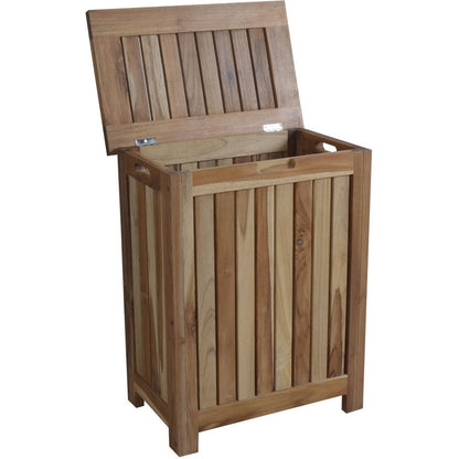 20" Natural Solid Wood Hamper Storage Box