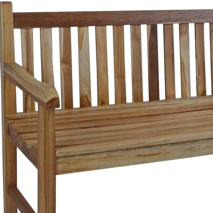 26" Natural Teak Solid Wood Garden Bench