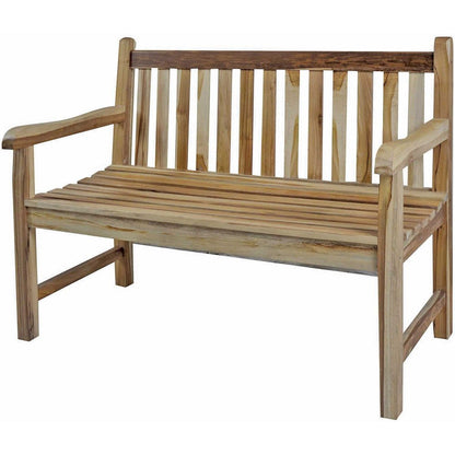 26" Natural Teak Solid Wood Garden Bench
