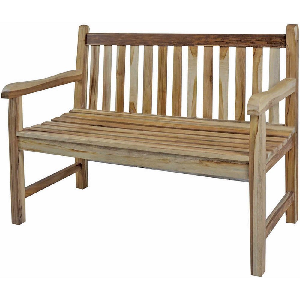 26" Natural Teak Solid Wood Garden Bench