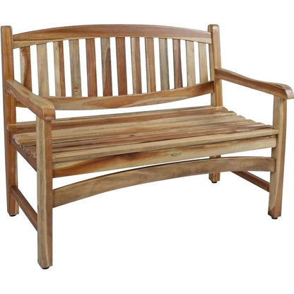 26" Natural Teak Solid Wood Garden Bench